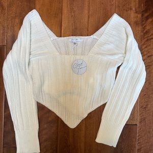 White Cropped Sweater